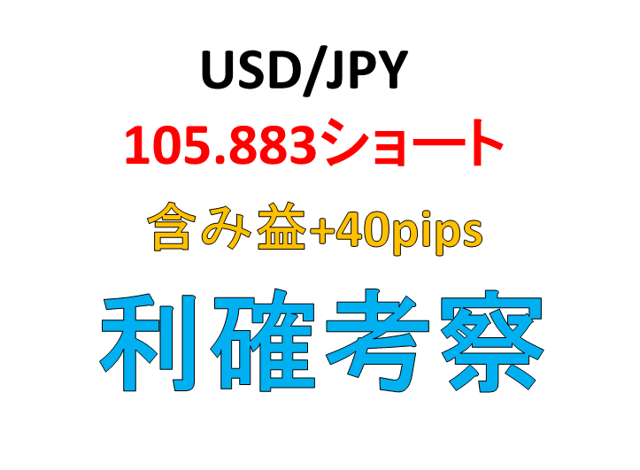 現在のポジションの利確を考える　USD/JPY 105.883S